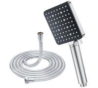 Alcachofa de Ducha con Manguera 1.6m, YEAUPE PRO Filtro Agua Ducha Alta Presion, Cabezal Ducha Antical, Cuadrado Rociador con 6 tipos para Duchas de Baño, Alcachofa Ducha Grande(115 * 100mm),Cromo