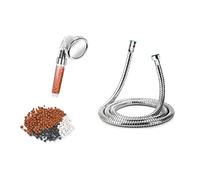 Alcachofa de ducha con manguera de 1,5 m, filtro iónico, cabezal de ducha de mano, 200 % de alta presión, 30 % de ahorro de agua, para piel seca y cabello, 3 modos