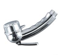 Alcachofa de ducha cromada de 1/2 pulgada con botón de arranque/parada, palanca de control manual para ahorro de agua, para barco, camping, autocaravana, duchas al aire libre, 14,5 cm de longitud
