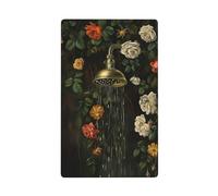 Alcachofa de ducha de latón vintage Dark Academia con un solo toque, placa de pared en blanco, cubierta decorativa para interruptor de luz, 1 banda para cocina, baño, tamaño 11,4 x 7 cm