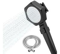 Alcachofa de ducha de mano con manguera de 2 m - filtro de 6 esquinas, cabezal de ducha de 4 niveles, ahorro de agua y alta presión, material ABS resistente, filtro de cloro, cuidado para la piel y el