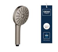 Alcachofa de Ducha GROHE Vitalio Joy+ 120, 3 chorros: Lluvia, Jet, Booster (Ø120mm, ahorro 6,3 l/min, antiquemaduras, montaje universal), Antracita, 134863AL00
