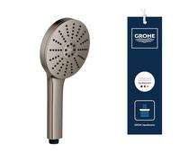 Alcachofa de Ducha GROHE Vitalio Joy+ 120, 3 chorros: Lluvia, Jet, Booster (Ø120mm, ahorro 7,9 l/min, antiquemaduras, montaje universal), Antracita, 134864AL00