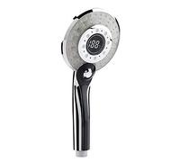 Alcachofa de Ducha LED con Pantalla Digital, 3 Modos de Pulverización, Sensor de Temperatura con 3 Colores, Material ABS, 28 cm, Plateado, para Baño