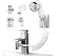 Alcachofa de Ducha para Lavabo Kit Completo con 3 Modos, Soporte y Manguera Cabezal de Ducha para Bidet y Lavamanos,Bañamiento de Mascotas
