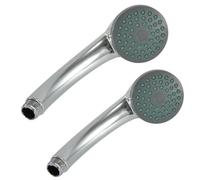 Alcachofa de Ducha Redonda, Cabezal de Ducha con Ahorro de Agua, Diseño Cromado con Boquillas de Silicona (2pcs Alcachofa)