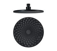 Alcachofa de Ducha Ronda 9 Pulgadas Alcachofas Fijas para Ducha de Alta Presión Cabezal de Ducha Lluvia ABS Rociador Ducha Efecto Lluvia, G1 / 2" Conexión,Negro