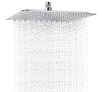 Alcachofa ducha cuadrada de 8 ''/20cm Alcachofas fijas para ducha de acero inoxidable 304 alcachofa ducha alta presión alcachofa ducha lluvia Conector de rotación G1/2'' acabado en cromo pulido