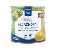 Alcachofas al Natural Chef - Frescura y Sabor Mediterráneo en tus Platos, Diferentes Tamaños y Formas. (1 LATA, 40-50 piezas entera lata 1550gne (2500 g))