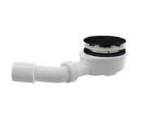 Alcadrain A492Black - Desagüe para platos de ducha con paredes gruesas, color negro mate, diámetro 90