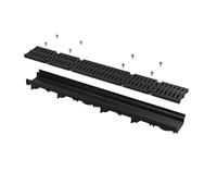 Alcadrain Canal de drenaje 60 mm con borde de plástico y rejilla de compuesto B125