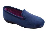 ALCALDE Zapatilla de casa de suapel con cuña 3cm 1000, Azul Marino, 40