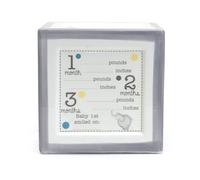 Alcanc a con forma de cerdito para recordar a un beb reci n nacido que se convertir en un bloque para crecer en color gris