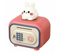 Alcancía automática para rollo de dinero con seguridad de huellas dactilares para ayudar a los niños a aprender sobre el ahorro (rosa-B)