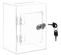 Alcancía transparente grande de acrílico para cambios, caja de almacenamiento para incentivos, caja de presupuesto abierta con llave, 15 x 12 x 20 cm