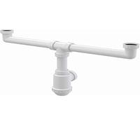 Alcaplast A448 - Sifón doble para fregadero, color blanco