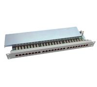 Alcasa 19" 24 x RJ45 panel de conexiones - Bahía de conexiones (RJ45, Cat6, gris)