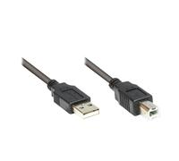 Good Connections 2510 - 025 Conector/Cable de Impresora USB 2.0 (Conector a a B, 0,25 m Gris Negro Negro 0,25 m