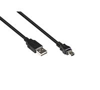 Alcasa 3310-EU005 - Cable USB (0,5 m, USB A, Mini-USB B, 2.0, Male connector / Male connector, Negro)