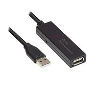 Alcasa Accesorios Marca Modelo AKTIVES Verlängerungskabel USB 2.0, Stecker A an Buchse A, CU, Schwarz, 20m, Good Connections®