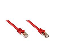 Alcasa Accesorios Marca Modelo RJ45 Patchkabel mit Cat. 7 Rohkabel und Rastnasenschutz (RNS®), S/FTP, PiMF, halogenfrei, 500MHz, OFC, Rot, 30m, Good Connections®