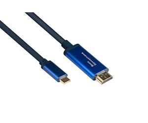 Alcasa Accesorios Marca Modelo USB-C™ an HDMI 2.0b SmartFLEX Kabel, 4K UHD @60Hz, Aluminiumgehäuse, CU, Dunkelblau, 2m, Good Connections®