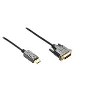 Alcasa dp-dvi3 adaptador de cable de vídeo 3 m displayport dvi-d negr