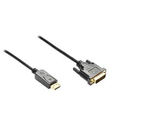 Alcasa dp-dvi3 adaptador de cable de vídeo 3 m displayport dvi-d negr