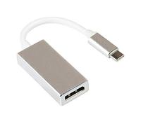 Good Connections Adaptador USB C a DisplayPort 1.2 - Conector USB-C a DisplayPort 1.2 Hembra - 4K / UHD @60Hz - Carcasa de Aluminio - Plata - 15 cm Aprox