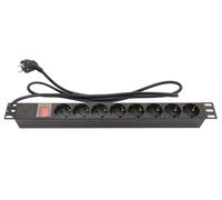 Good Connections Regleta de 19 Pulgadas (1U, Enchufe con protección de Contacto a 8 Tomas de protección de Contacto, Interruptor con protección contra Interruptor, protección Infantil, Perfil de