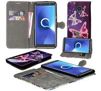 Alcatel 1X - Funda de piel sintética con tapa para Alcatel 1X (tarjetero, función atril, lápiz capacitivo), color azul