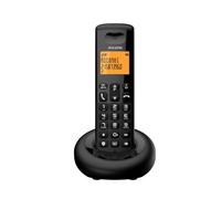 ALCATEL E160 - Teléfono inalámbrico DECT - Diseño Compacto - Gran Pantalla retroiluminada - Bloqueo de Llamadas no deseadas - 3 memorias directas - Negro
