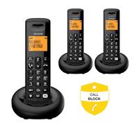 Alcatel E260 S.Voice Trio - Teléfono inalámbrico DECT con contestador con 3 teléfonos: diseño Compacto, Pantalla retroiluminada Grande, función Manos Libres, Bloqueo de Llamadas no deseadas