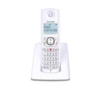 ALCATEL F530 - Teléfono inalámbrico DECT - Gran pantalla retroiluminada - Manos libres - Bloqueo de llamadas - 2 teclas de memoria directa - Blanco/Gris
