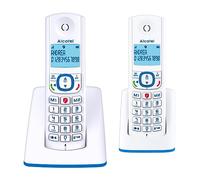 Alcatel F530 - Teléfono (Teléfono DECT, Terminal con conexión por cable, Altavoz, 50 entradas, Identificador de llamadas, Azul, Blanco)