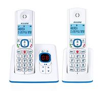 ALCATEL F530 Voice Dúo- Teléfono inalámbrico DECT con contestador automático- Gran pantalla retroiluminada- Manos libres - Bloqueo de llamadas- 2 teclas de memoria directa - 2 terminales - Blanco/Azul