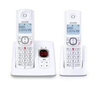 ALCATEL F530 Voice Dúo - Teléfono Inalámbrico DECT Con Contestador - Gran Pantalla Retroiluminada - Manos Libres - Bloqueo de Llamadas - 2 Teclas de Memoria Directa - 2 terminales - Blanco/Gris