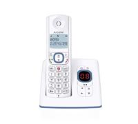 ALCATEL F530 Voice - Teléfono inalámbrico DECT con contestador automático - Gran pantalla retroiluminada - Manos libres - Bloqueo de llamadas - 2 teclas de memoria directa - Blanco/Azul