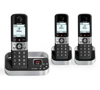 Alcatel F890 Voice Trio - Teléfono fijo inalámbrico DECT con contestador - Pantalla gráfica de alta resolución - Manos libres - Bloqueo de llamadas - Timbre VIP - Contestador 50 min - 3 Combinados -