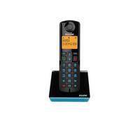 ALCATEL S280 - Teléfono inalámbrico DECT - Diseño Compacto - Pantalla Grande retroiluminada - Manos Libres - Bloqueo de Llamadas - Agenda 50 contactos - Negro/Azul