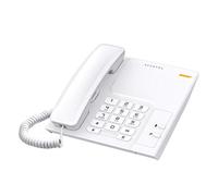 ALCATEL T26 - Teléfono con Cable - Indicador Luminoso de Llamada entrante - Tecla de rellamada - Tecla de Silencio - Timbre de 3 Pasos - Disponible para Montaje en Pared - Blanco