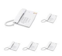 ALCATEL Temporis 180 Pro - Teléfono Profesional con Cable - Tecla de Silencio - Indicador Luminoso - Volumen Ajustable - Tecla de rellamada - Montaje de sobremesa/Pared - Blanco (Paquete de 5)