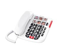 ALCATEL TMAX 10+ Teléfono con Cable para Personas Mayores - Teclas Grandes - Audio Boost - Teclas con Fotos - Manos Libres - Indicador Luminoso de Llamada - Timbre Fuerte - Compatible con audífonos