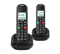 ALCATEL XL685 Dúo - Teléfono Inalámbrico DECT Senior Tamaño XL - Pantalla Gráfica - Teclas Grandes - Audio Boost - Manos Libres - Bloqueo de Llamadas - 2 terminales - Negro