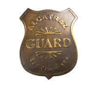 Alcatraz Guardia Old West Réplica Insignia de Metal Traje Prop, Latón, Sin gemas.