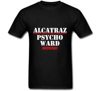 Alcatraz Psycho Ward Men's T-Shirt Unisex Black Cotton Print tee Shirts 3XL