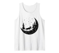 Alce En La Luna Bosque Árboles Al Aire Libre Vida Silvestre Camping Camiseta sin Mangas