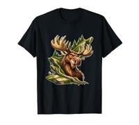 Alce Entre Piedras musgosas y Hojas Camiseta