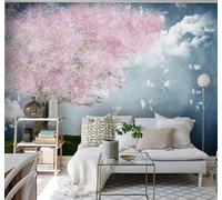 Alce Floral Rosa Pintado A Mano Con Concepción Artística 3D Papel Pintado Pared Fácil Instalación Oficina Sala Estar Sofá Dormitorio TV Fondos Decoración-400cm×280cm