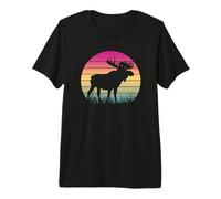 Alce Latido del corazón para los Amantes de los Alces Reno Cornamenta Camiseta Premium